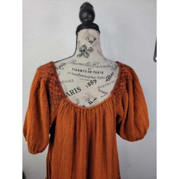 Free People Sunday Stroll Maxi Dress Button down Tiered Oversized Embroidered S - Picture 4 of 9